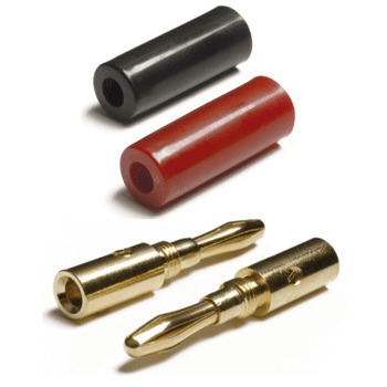 Gold plated 4mm banana plug, twin screw fixing Gold plated 4mm banana plug, twin screw fixing