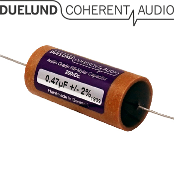 RSM-010: 0.47uF 200Vdc Duelund RS Mylar Capacitors RSM-010: 0.47uF 200Vdc Duelund RS Mylar Capacitors