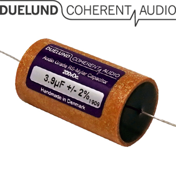 RSM-060: 3.9uF 200Vdc Duelund RS Mylar Capacitors RSM-060: 3.9uF 200Vdc Duelund RS Mylar Capacitors