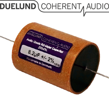 RSM-100: 8.2uF 200Vdc Duelund RS Mylar Capacitors RSM-100: 8.2uF 200Vdc Duelund RS Mylar Capacitors