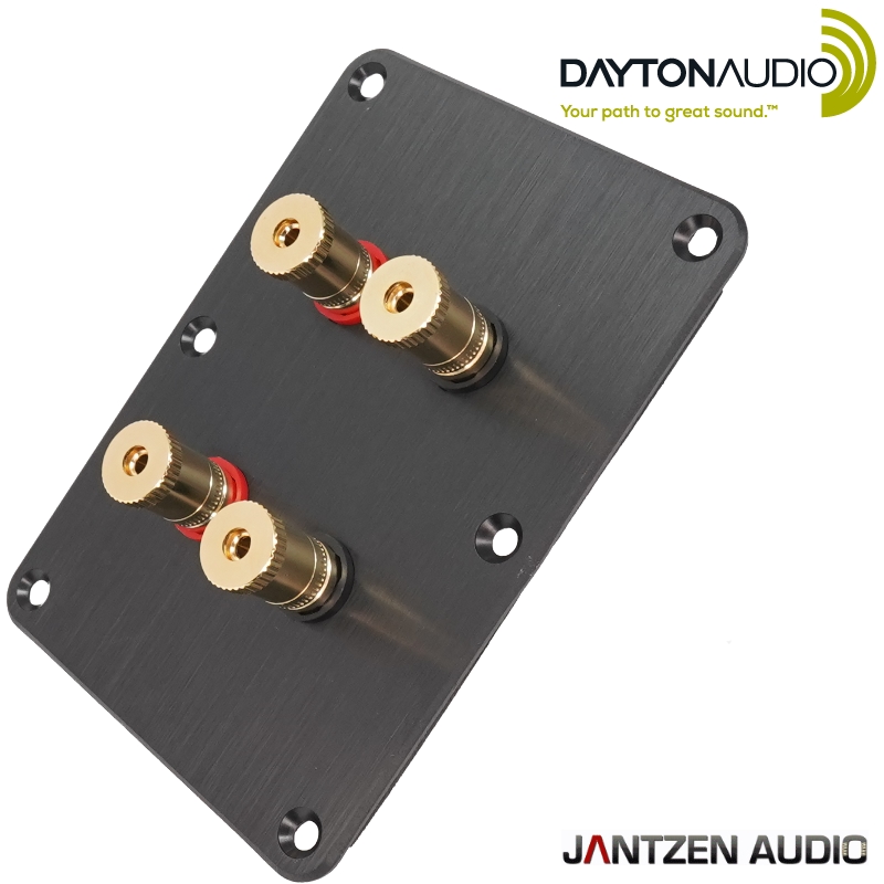 PE091612 Dayton Audio Double binding post plate, black anodised