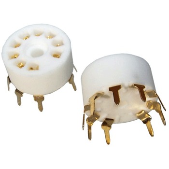SK9CP18-G - ceramic PCB mount B9A base, gold plated (pk of 2) SK9CP18-G - ceramic PCB mount B9A base, gold plated (pk of 2)