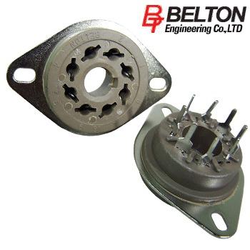 VT8-PTS: Belton Octal chassis mount valve base, with PCB pins VT8-PTS: Belton Octal chassis mount valve base, with PCB pins