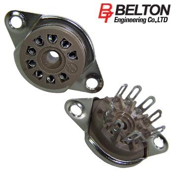 VT9-ST-1: Belton B9A chassis mount valve base, mount from above VT9-ST-1: Belton B9A chassis mount valve base, mount from above