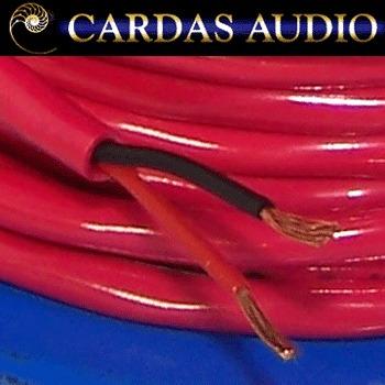 Closeup view of Cardas 2 x 20 AWG (0.81mm diameter) copper multistrand Closeup view of Cardas 2 x 20 AWG (0.81mm diameter) copper multistrand