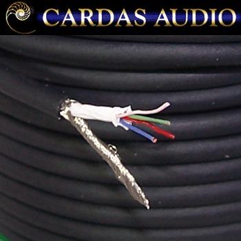 Closeup view of CARDAS 4 x 33 AWG Tonearm wire with shield Closeup view of CARDAS 4 x 33 AWG Tonearm wire with shield