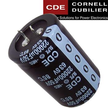 Cornell Dubilier SLPX Electrolytic Capacitors Cornell Dubilier SLPX Electrolytic Capacitors