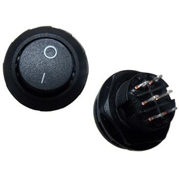 Mains On-Off DPDT Rocker Switch, Round Mains On-Off DPDT Rocker Switch, Round