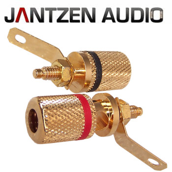 012-0160 Jantzen Binding Post M4 / 8mm Pair, Gold plated, red / black 012-0160 Jantzen Binding Post M4 / 8mm Pair, Gold plated, red / black
