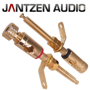 012-0170 Jantzen Binding Post M5 / 38mm Pair, Gold plated, red / black 012-0170 Jantzen Binding Post M5 / 38mm Pair, Gold plated, red / black