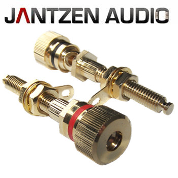 012-0180 Jantzen Binding post, M6 / 27mm, Gold plated, red / black, a pair 012-0180 Jantzen Binding post, M6 / 27mm, Gold plated, red / black, a pair