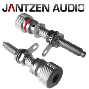012-0190 Jantzen Binding post, M6 / 27mm, Satin Nickel plated, red / black, a pair 012-0190 Jantzen Binding post, M6 / 27mm, Satin Nickel plated, red / black, a pair