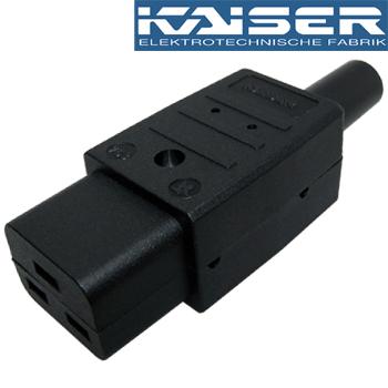 Kaiser C19 IEC plug, Silver Plated Kaiser C19 IEC plug, Silver Plated