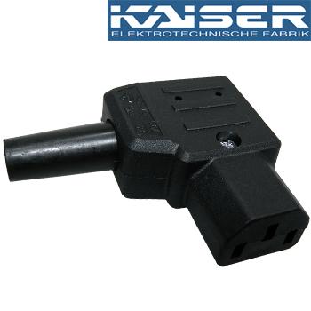 Kaiser IEC plug, Right Angled, Silver Plated Kaiser IEC plug, Right Angled, Silver Plated