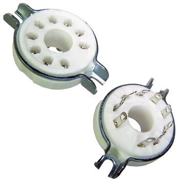 Ceramic Chassis mount, B9A, Magnoval base, nickel plated Ceramic Chassis mount, B9A, Magnoval base, nickel plated