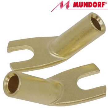MCONCL.F60-6,5G Mundorf Copper Fork Cable Lug, gold plated MCONCL.F60-6,5G Mundorf Copper Fork Cable Lug, gold plated