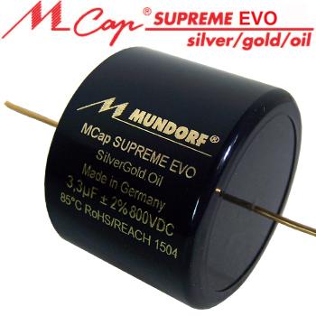 Mundorf MCap Supreme EVO Silver Gold Oil Capacitors Mundorf MCap Supreme EVO Silver Gold Oil Capacitors