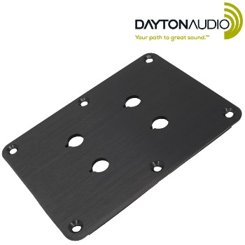 PE-091-612 Dayton Audio Double binding post plate, black anodised finish, 4 holes PE-091-612 Dayton Audio Double binding post plate, black anodised finish, 4 holes