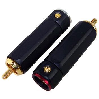 Black body Gold plated RCA Plugs (pair) Black body Gold plated RCA Plugs (pair)