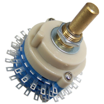 Blue 2 pole 24 way switch, nickel plated Blue 2 pole 24 way switch, nickel plated