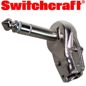 Switchcraft 1/4 inch Screened Right Angled "Pancake" Stereo Jack Plug Switchcraft 1/4 inch Screened Right Angled "Pancake" Stereo Jack Plug