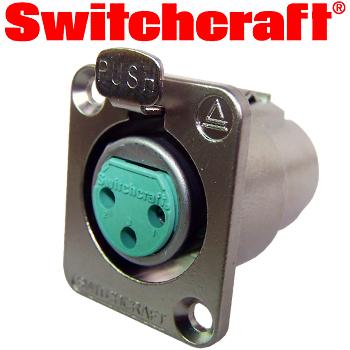 Switchcraft Silver plated female XLR socket - flush mounting Switchcraft Silver plated female XLR socket - flush mounting