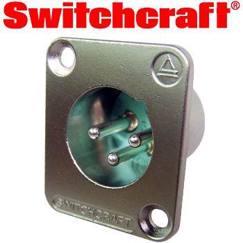 Switchcraft Silver plated male XLR socket - flush mounting Switchcraft Silver plated male XLR socket - flush mounting