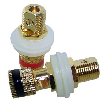 Panel Mounted Speaker Post, Gold Plated Panel Mounted Speaker Post, Gold Plated