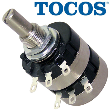 250K Tocos Cosmos RV24 Stereo Potentiometer, Log TYPE A - ONLY SUITABLE FOR MONO USE 250K Tocos Cosmos RV24 Stereo Potentiometer, Log TYPE A - ONLY SUITABLE FOR MONO USE